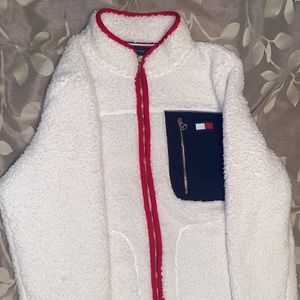 Tommy Hilfiger Sherpa and sleeveless golf tank.